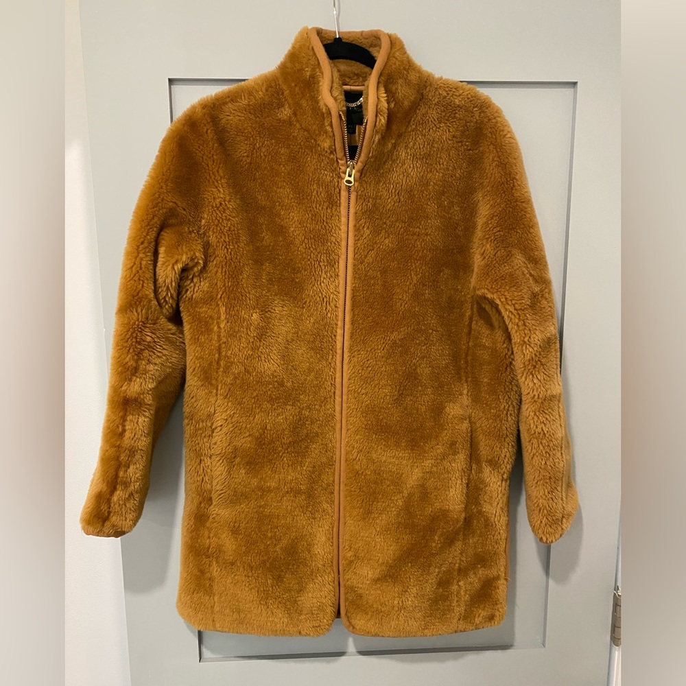 J Crew Brown Teddy Coat